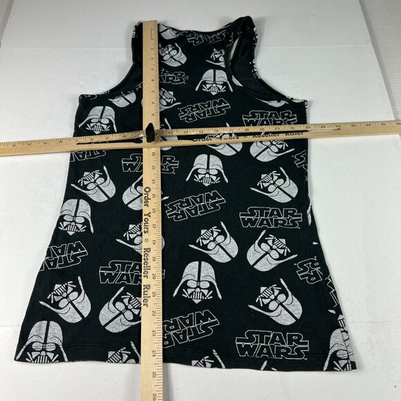 Star Wars Tank Top Shirt Youth Small Black Faded AOP Darth Vader Sleeveless Tee - Picture 6 of 9